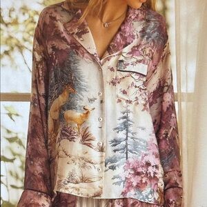 The LyreBird Silky Oversized Pajama Shirt